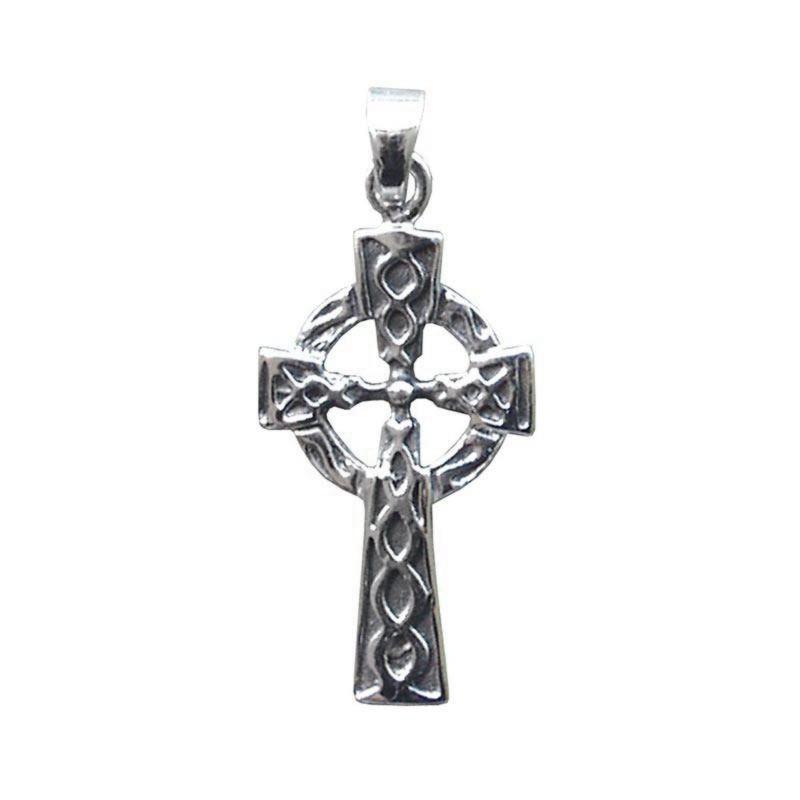 Anhänger "Keltisches Kreuz mit Sonnenrad" aus 925er Sterling-Silber 