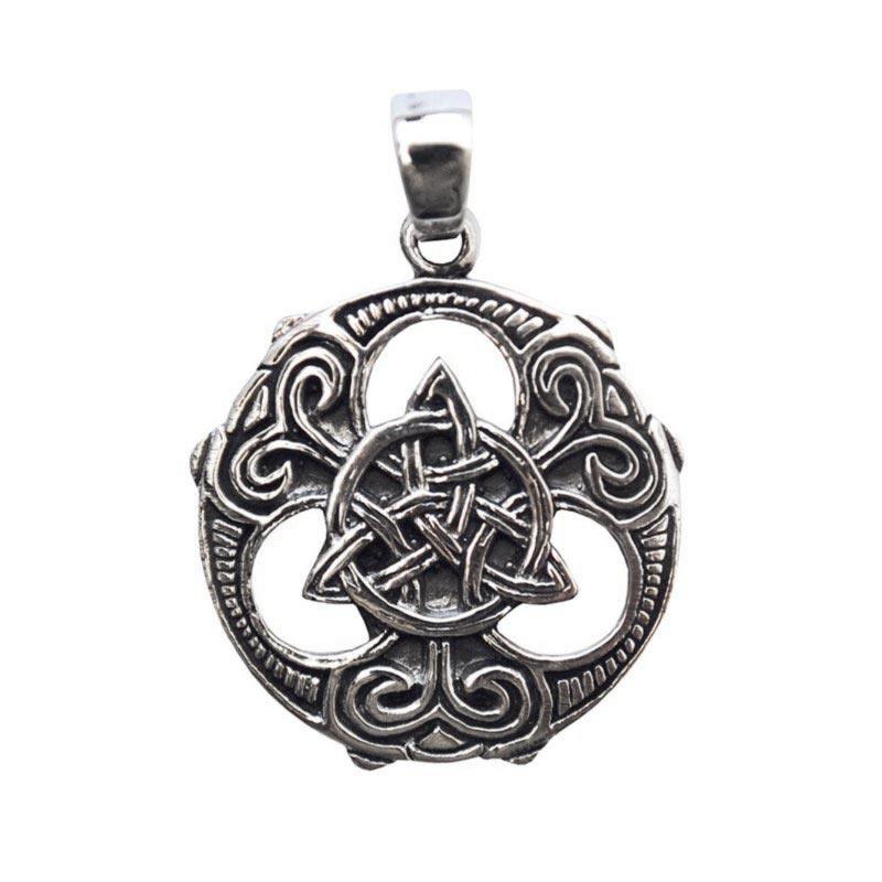 Anhänger keltischer Dreiecksknoten aus 925er Sterling-Silber