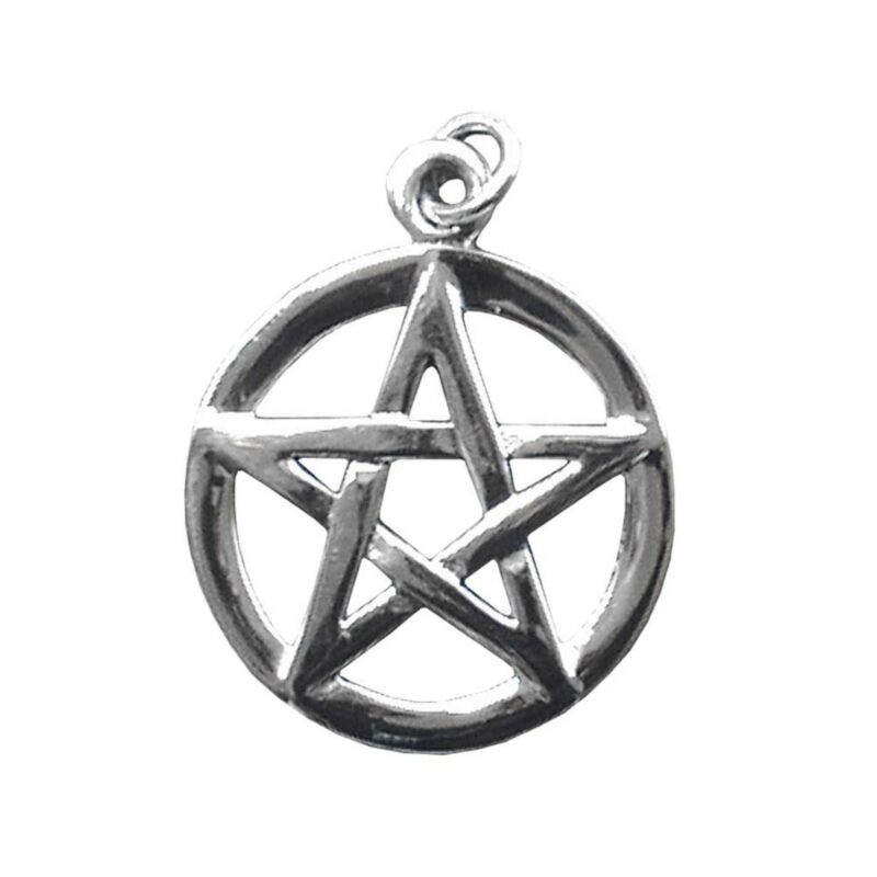 Anhänger Pentagramm in Kreis aus 925er Sterling-Silber