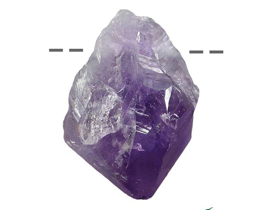 Amethyst Rohkristall-Spitze gebohrt