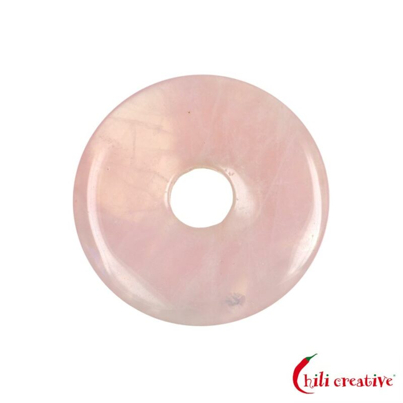Kleiner Rosenquarz Donut, 40 mm Durchmesser