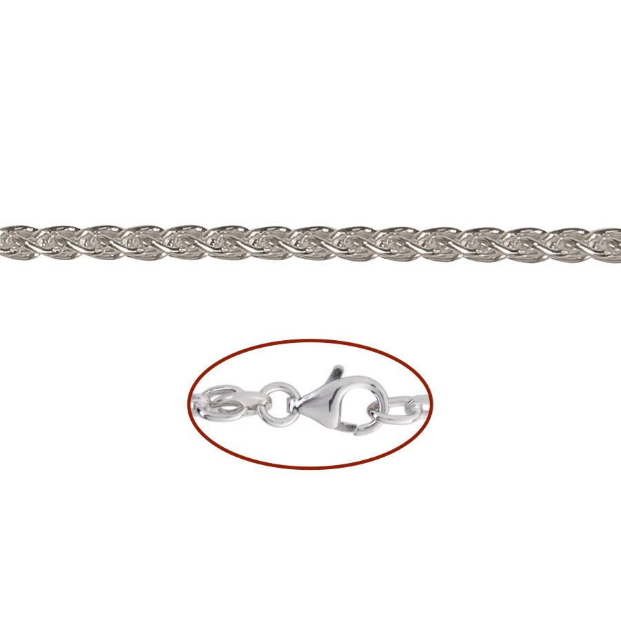 Zopfkette aus 925er Silber in verschiedenen Größen erhältlich