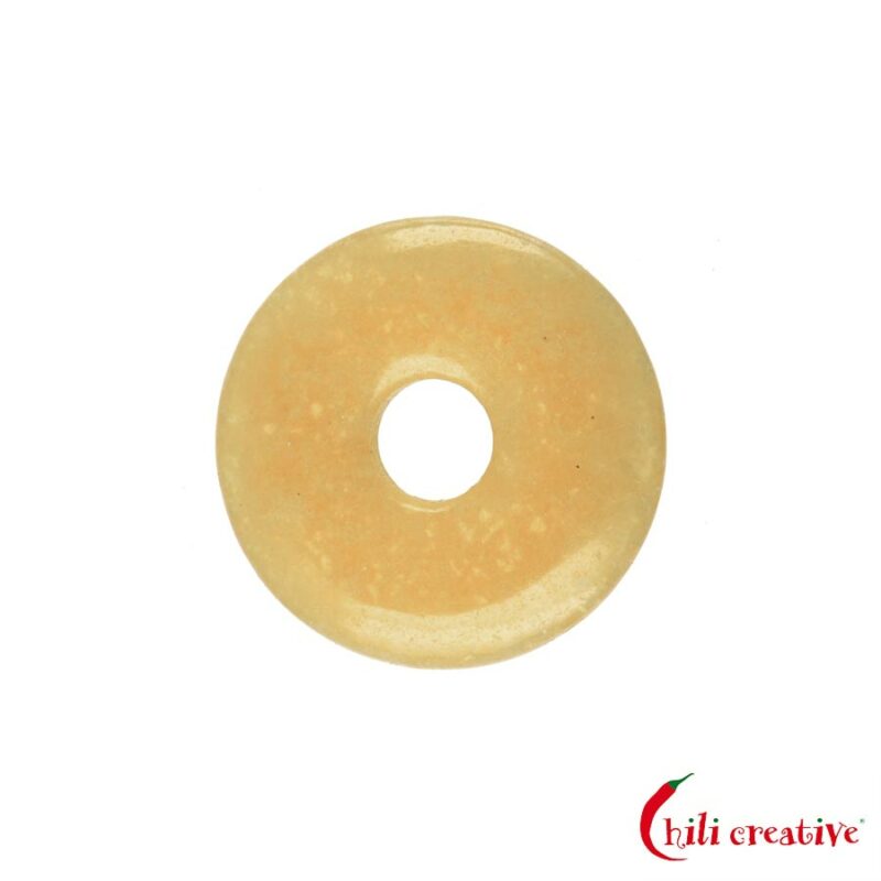 Kleiner Orangencalcit Donut, 30 mm Durchmesser