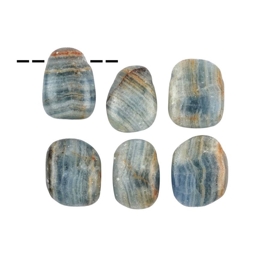 Freeform Aragonit blau (Ozeanit) Trommelstein gebohrt - klein