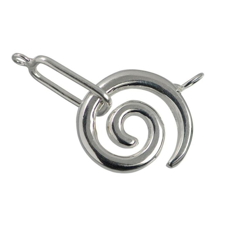 Design Schmuck-Verschluss für Ketten oder Bänder, Haken "Spirale" aus 925er Silber