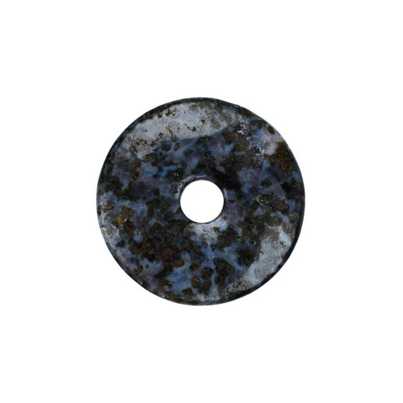Mittelgroßer Gabbro (Mystic Merlinite) Donut, 40 mm Durchmesser