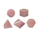 Set Platonische Körper aus Rosenquarz