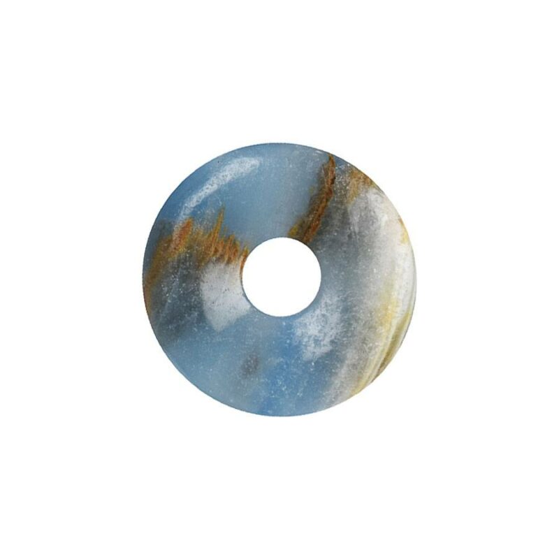 Kleiner blauer Aragonit (Ozeanit) Donut, 30 mm Durchmesser