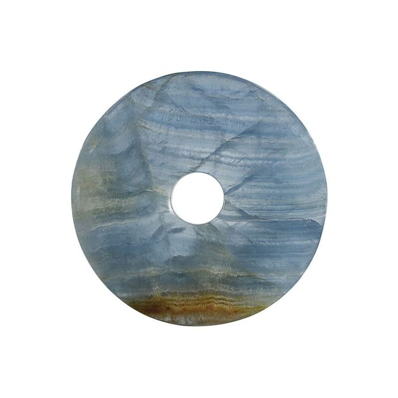 Mittelgroßer blauer Aragonit (Ozeanit) Donut, 40 mm Durchmesser
