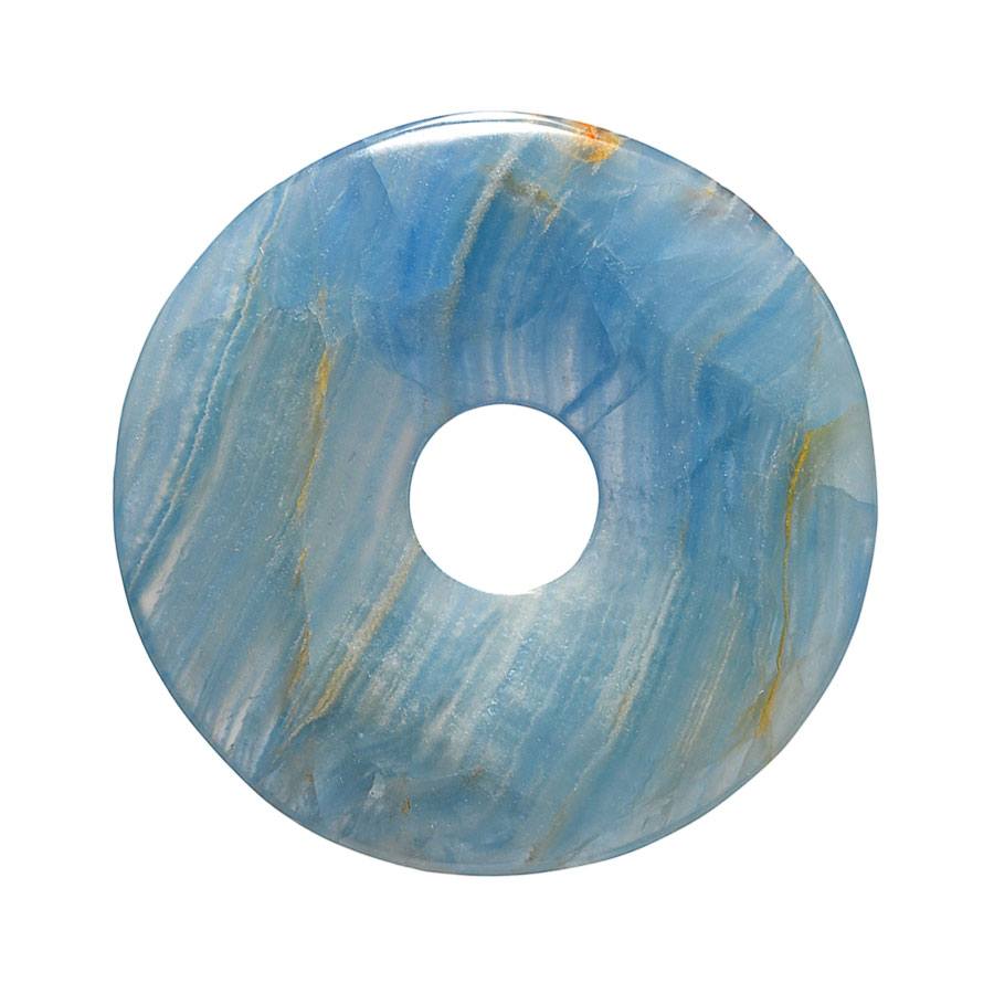 Großer blauer Aragonit (Ozeanit) Donut, 50 mm Durchmesser