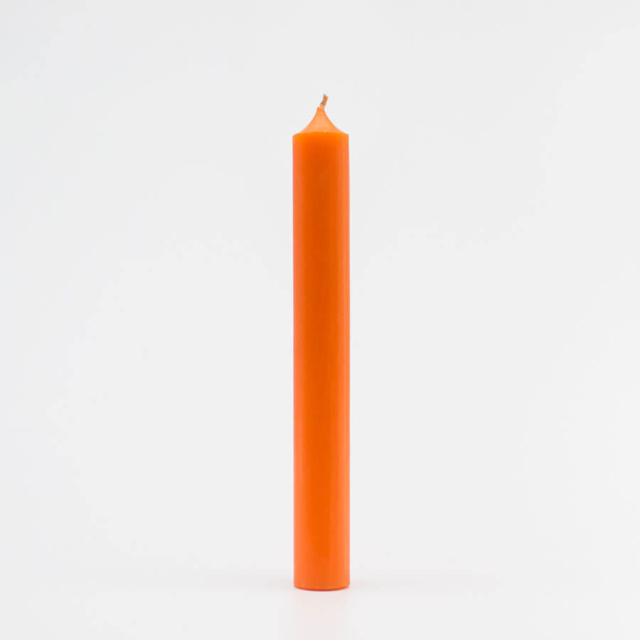 Stabkerze orange durchgefärbt, 18 cm