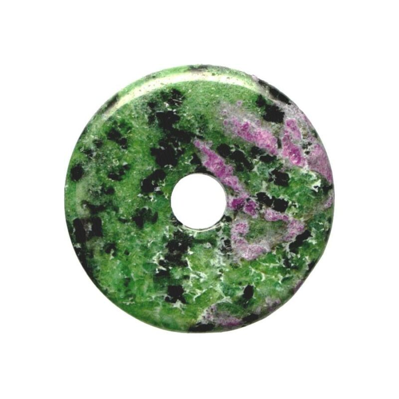 Mittelgroßer Zoisit/Rubin Donut, 40 mm Durchmesser