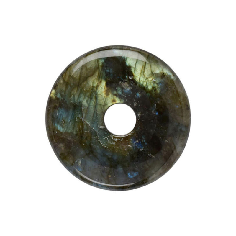 Mittelgroßer Labradorit Donut, 40 mm Durchmesser