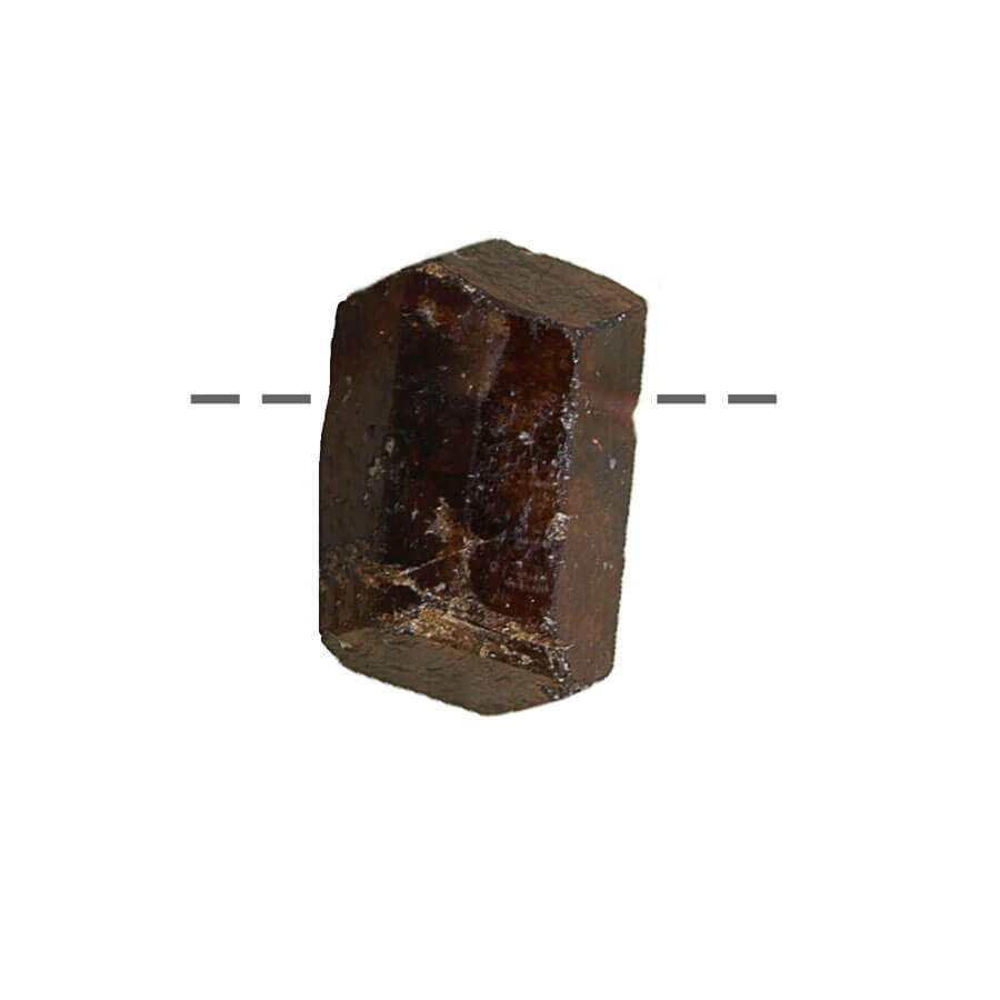 Brauner Turmalin (Dravit) Rohkristall gebohrt 2-3 cm