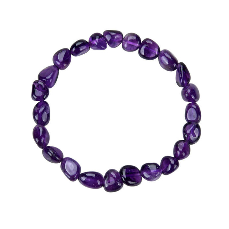 Armband mit 6-8 mm extra dunklen Amethyst-Nuggets