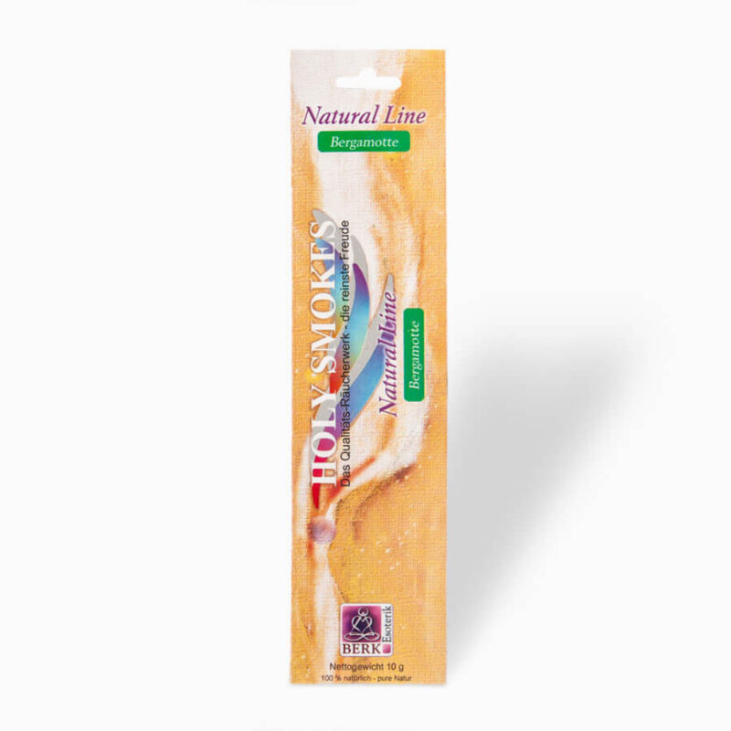 Packung mit natürlichen Bergamotte Räucherstäbchen aus der Holy Smokes Natural Line