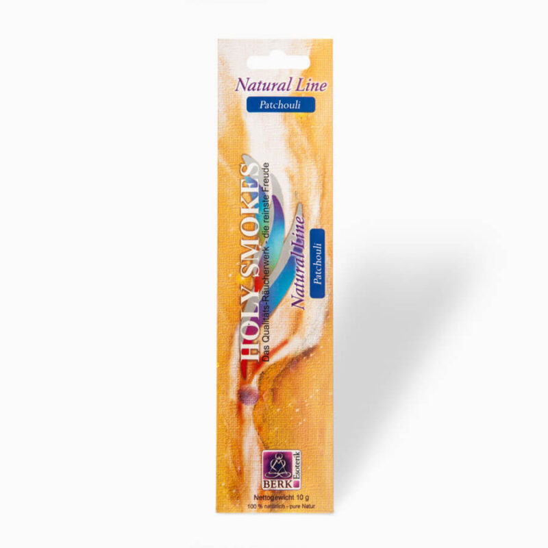 Packung mit natürlichen Patchouli Räucherstäbchen aus der Holy Smokes Natural Line